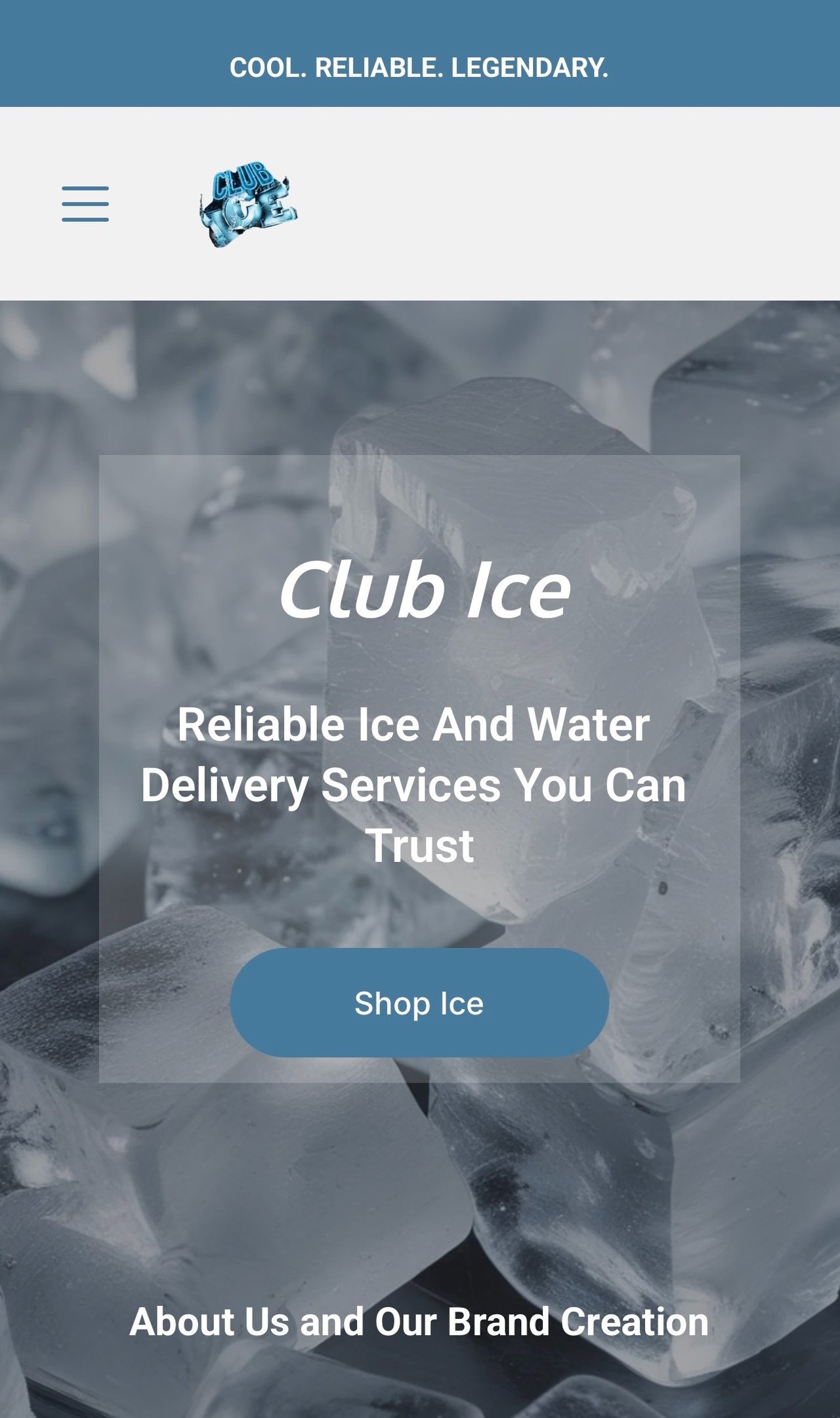 Club Ice Texas website portfolio screenshot.